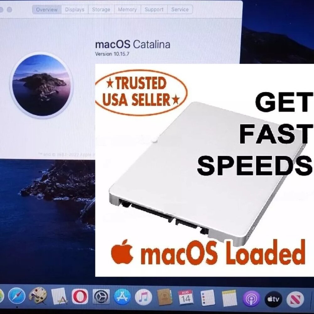 240GB 2.5" SSD Preloaded with macOS Catalina 10.15.7 For iMac, Mac Mini, MacBook